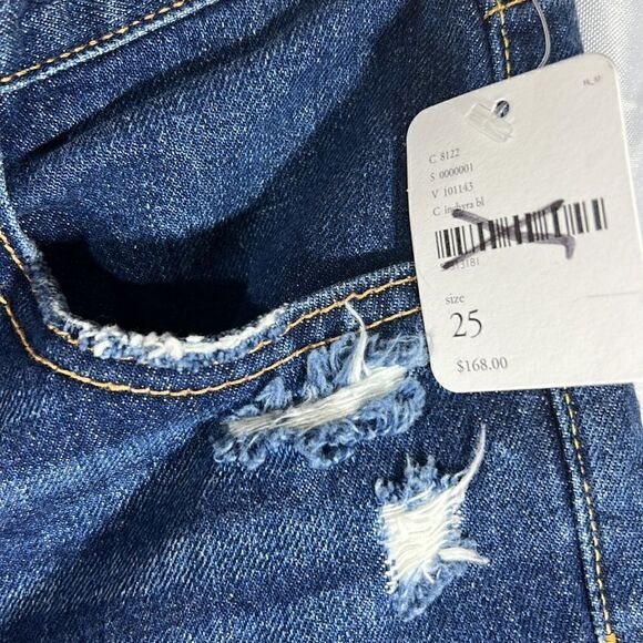 FREE PEOPLE BY BOYISH THE HIGHRISER BLUE JEANS NWT SIZE 25 - Picture 8 of 9